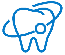 Blue comprehensive tooth icon