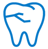 Blue cosmetic tooth icon