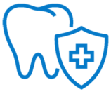 Blue restorative tooth icon